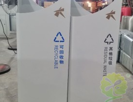 大悦城房地产喷粉组合式不锈钢分类垃圾桶案例